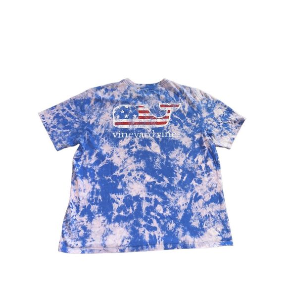 Vineyard Vines American Flag Logo Bleached Tee - Picture 1 of 4